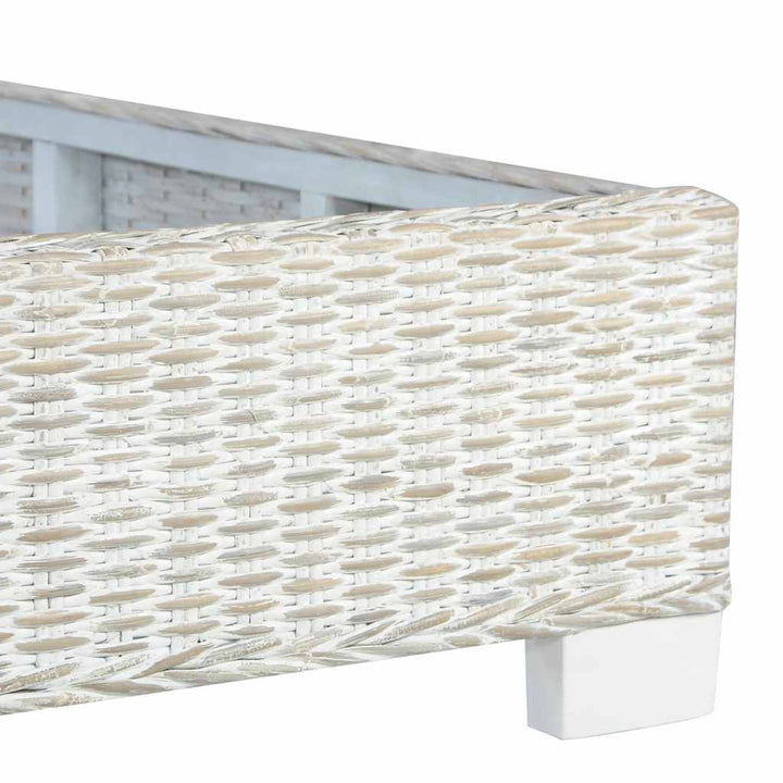 sengestel 140 x 200 cm naturlig rattan grå