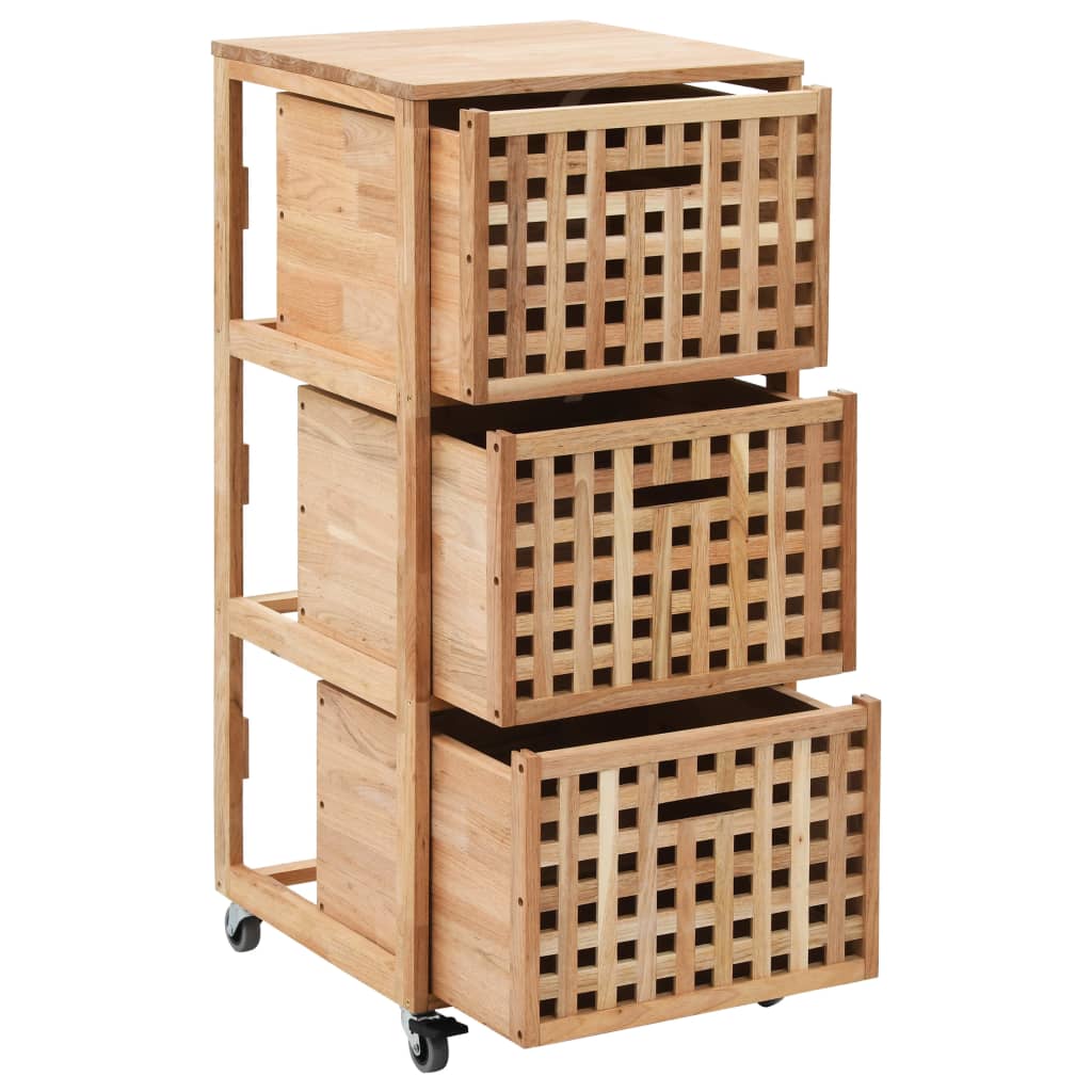 badeværelsesskab 41x41x91 cm massivt valnøddetræ