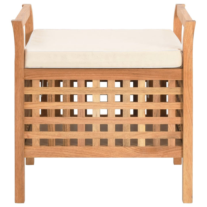 opbevaringsbænk 49 x 48 x 49 cm massivt valnøddetræ