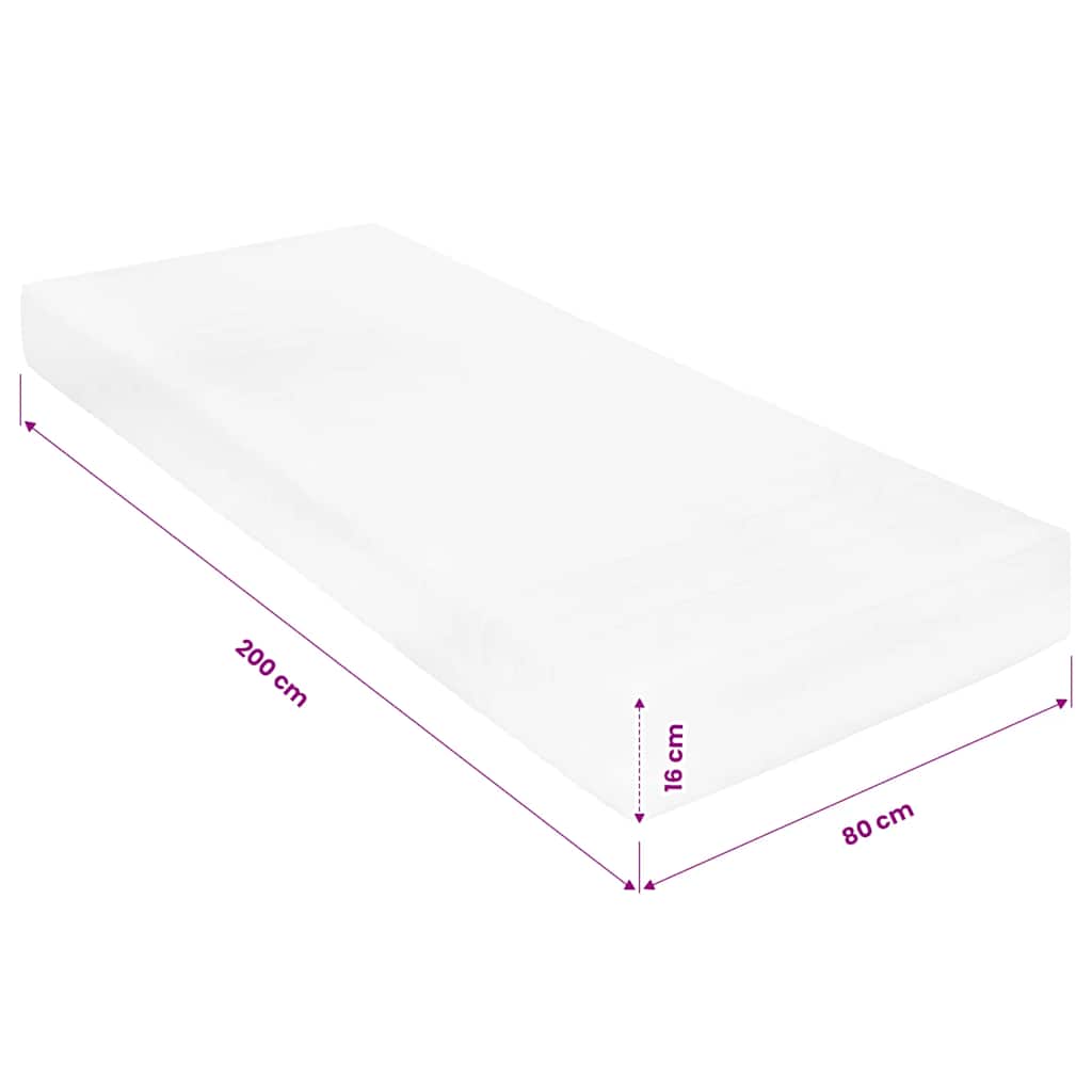 madras 80x200 cm 7 zoner PU-skum 16 cm H2 H3
