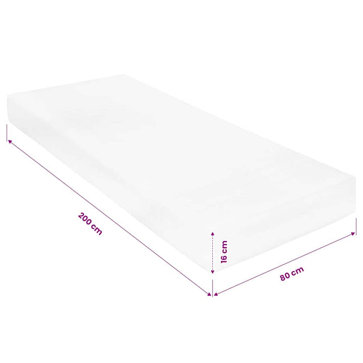 madras 80x200 cm 7 zoner PU-skum 16 cm H2 H3