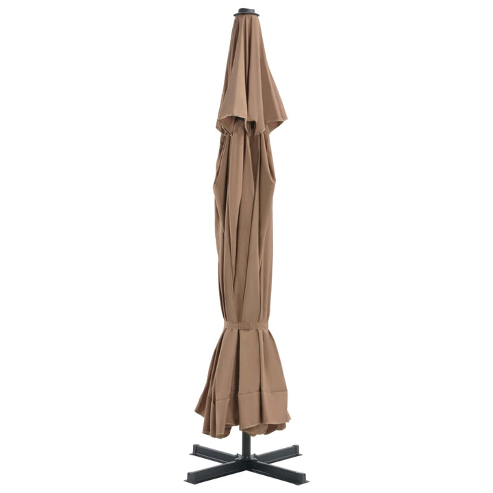 haveparasol m. transportabel fod gråbrun