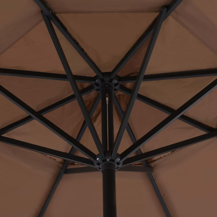 haveparasol m. transportabel fod gråbrun