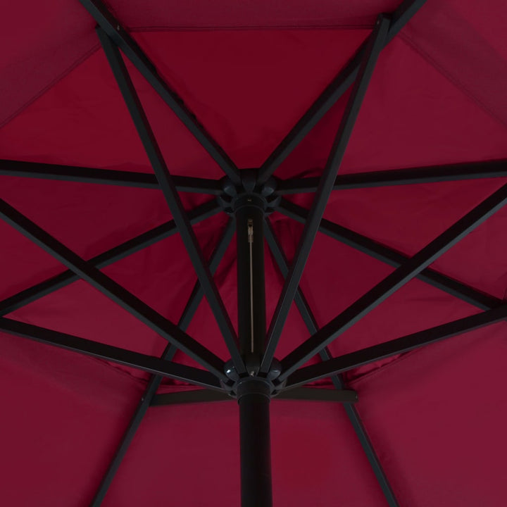 haveparasol m. transportabel fod rød