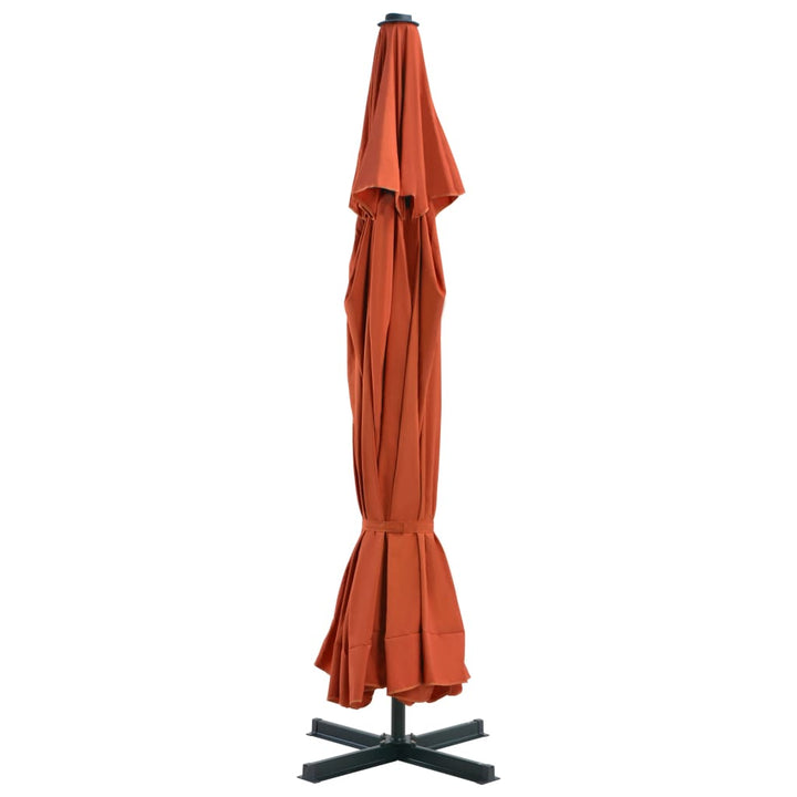 haveparasol m. transportabel fod terrakotta