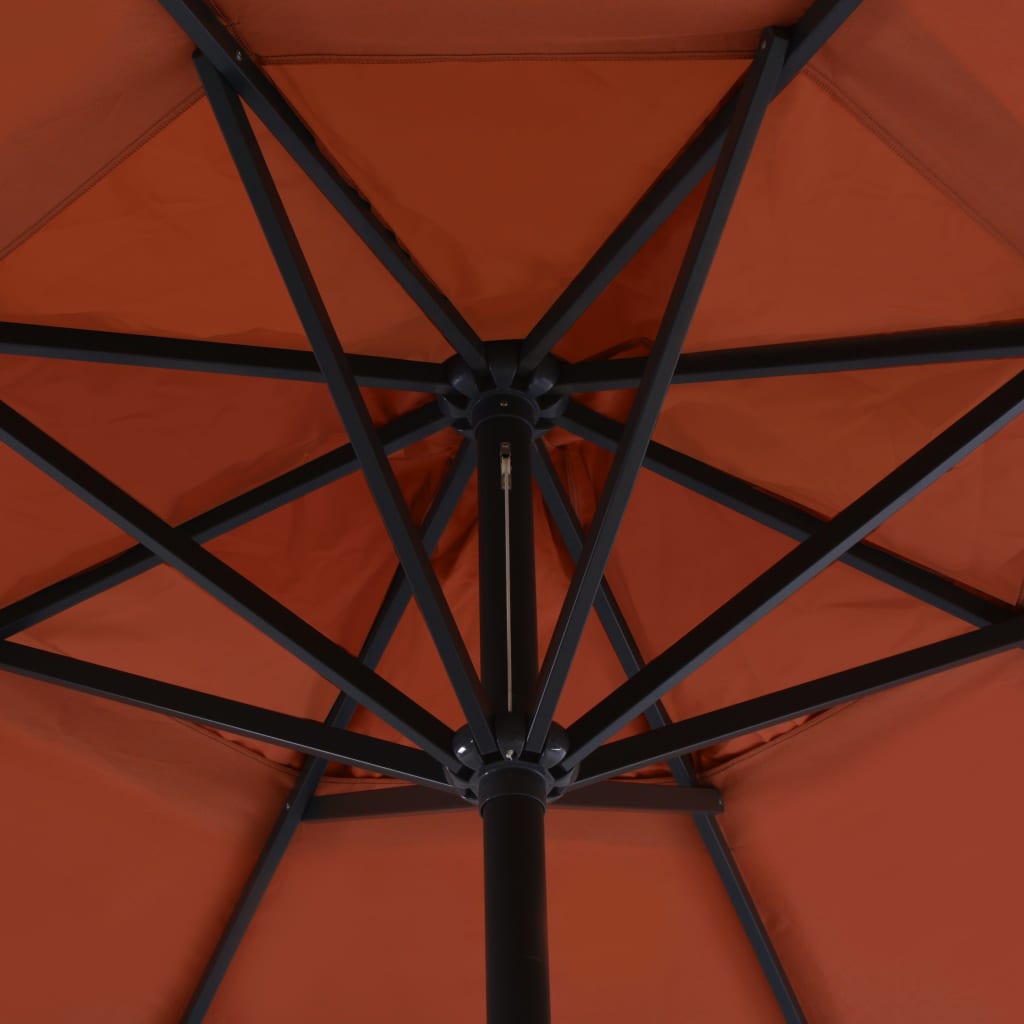 haveparasol m. transportabel fod terrakotta