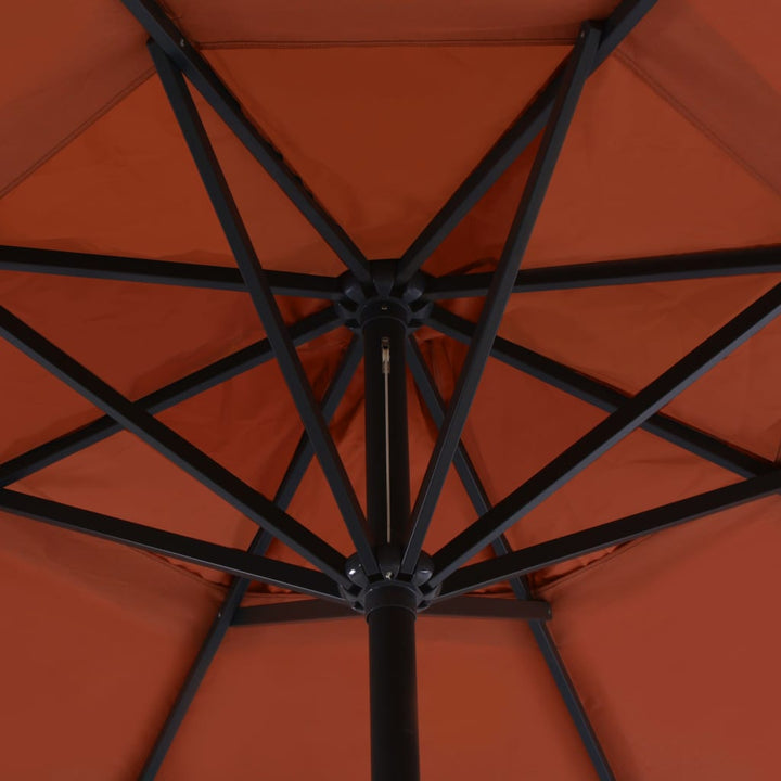 haveparasol m. transportabel fod terrakotta