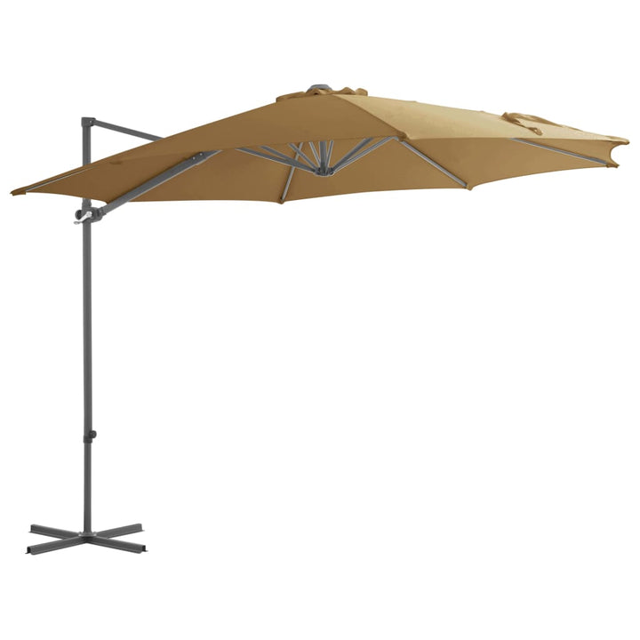 haveparasol m. transportabel fod gråbrun