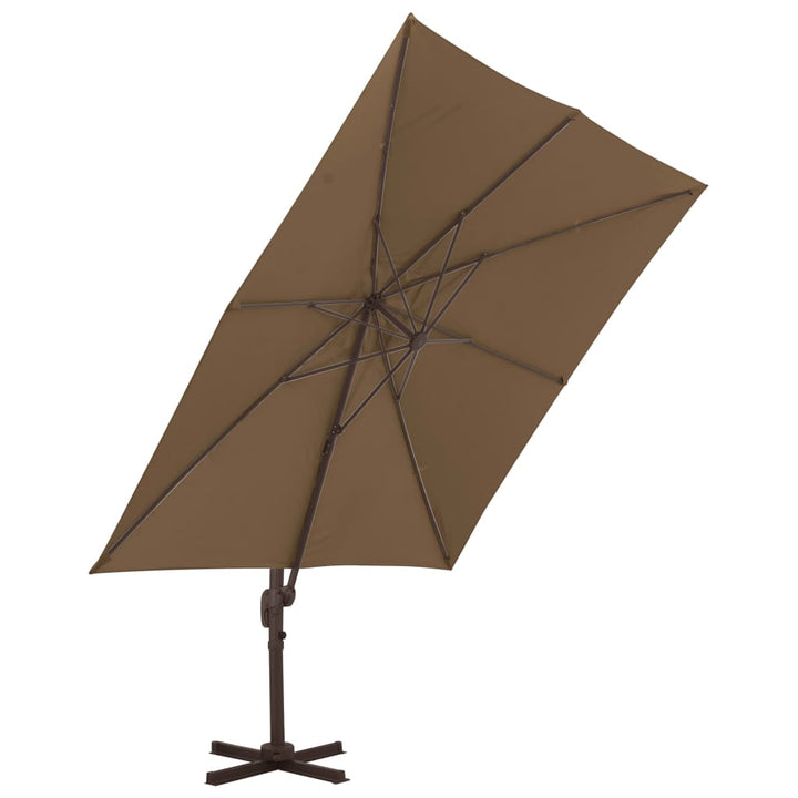 haveparasol m. transportabel fod gråbrun