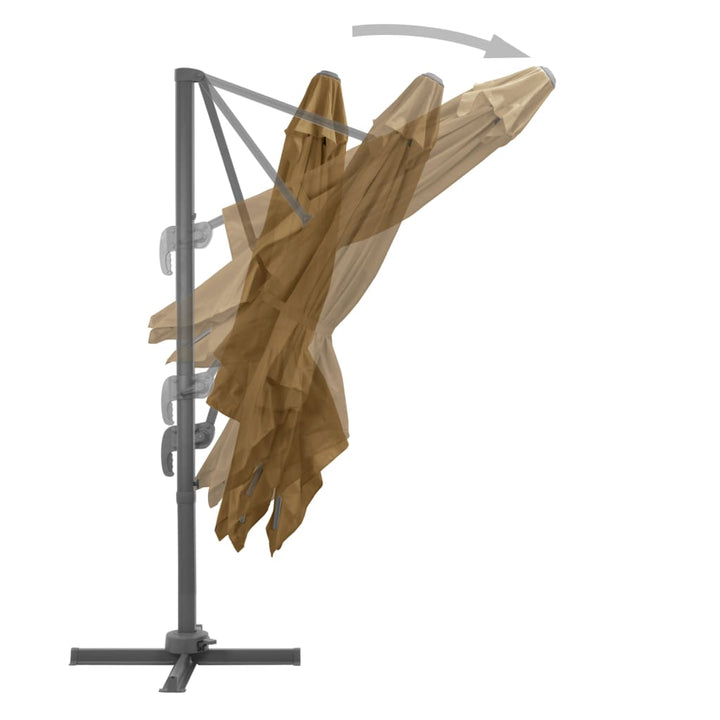 haveparasol m. transportabel fod gråbrun