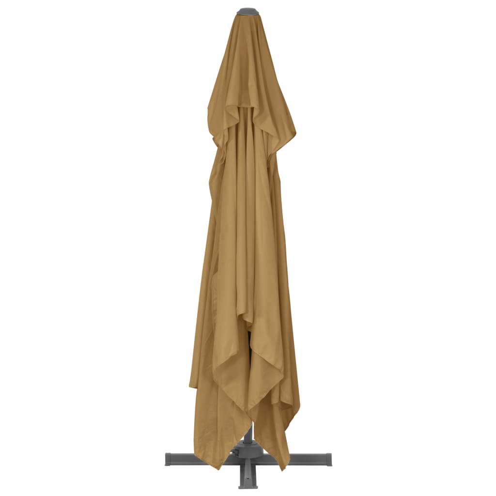 haveparasol m. transportabel fod gråbrun