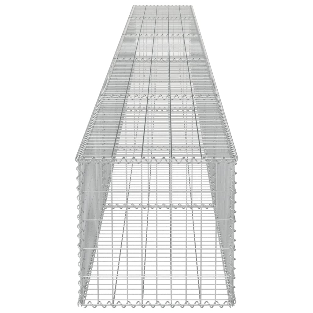 gabionvæg med dæksler galvaniseret stål 600 x 50 x 50 cm