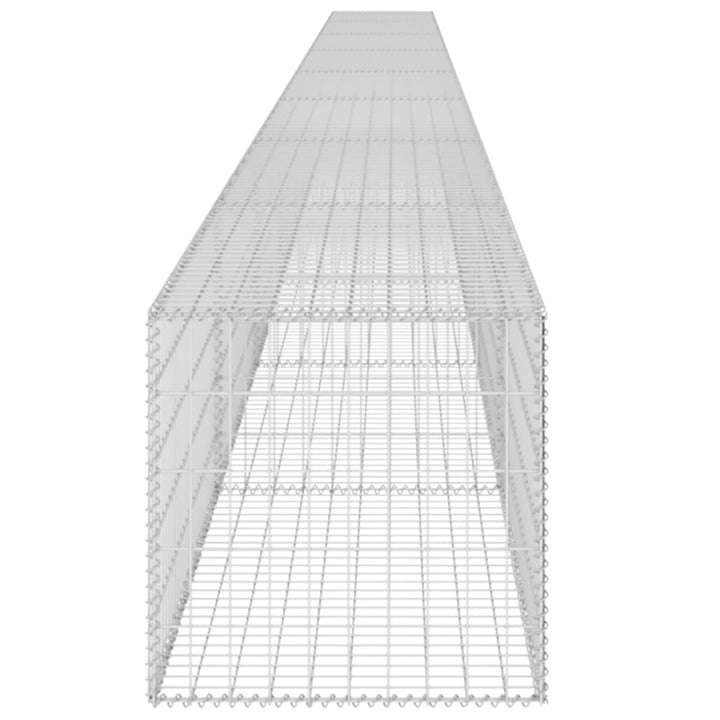 gabionvæg med dæksler galvaniseret stål 900 x 50 x 50 cm