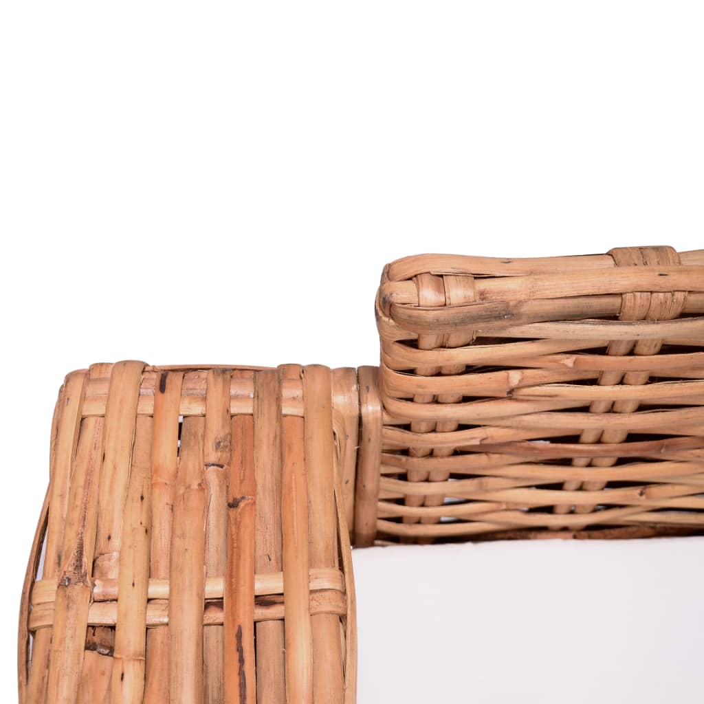 sofasæt i 2 dele med hynder naturligt rattan