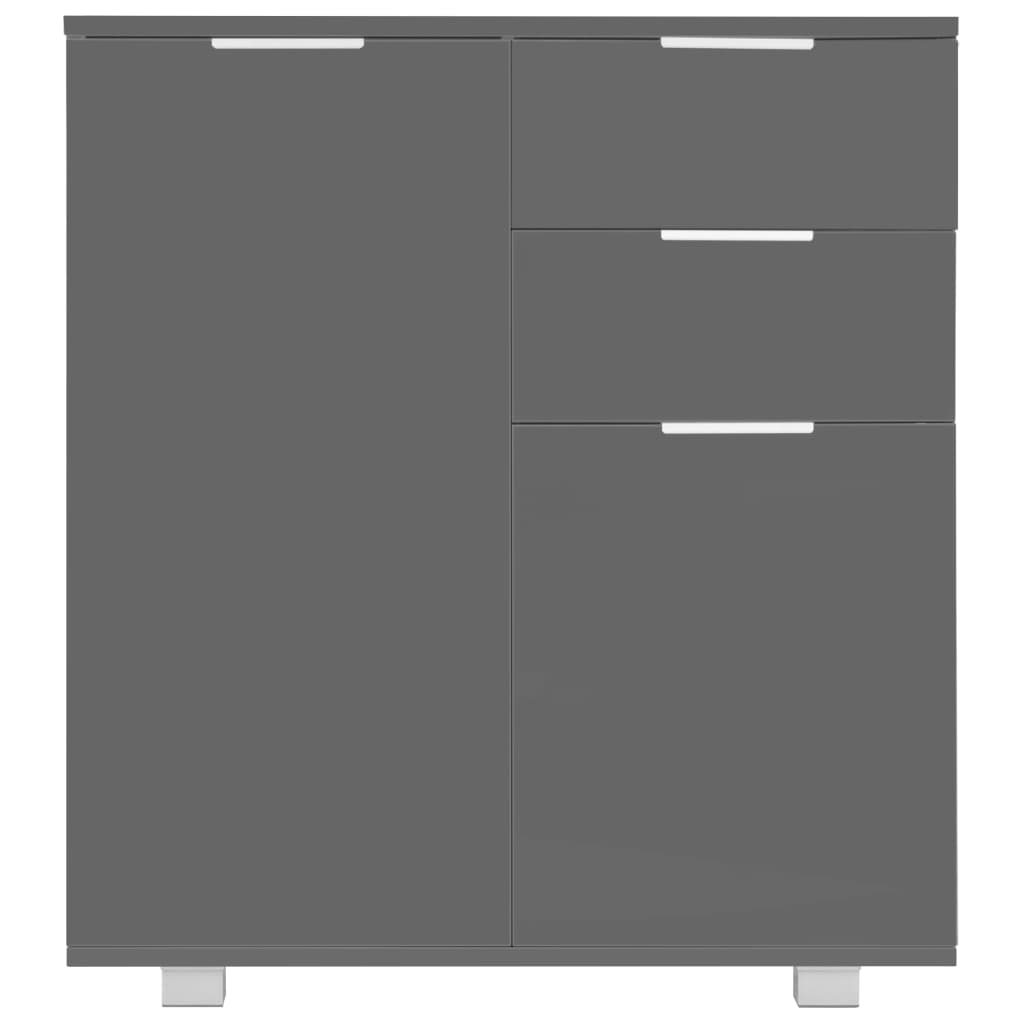 skænk 71x35x80 cm konstrueret træ grå højglans
