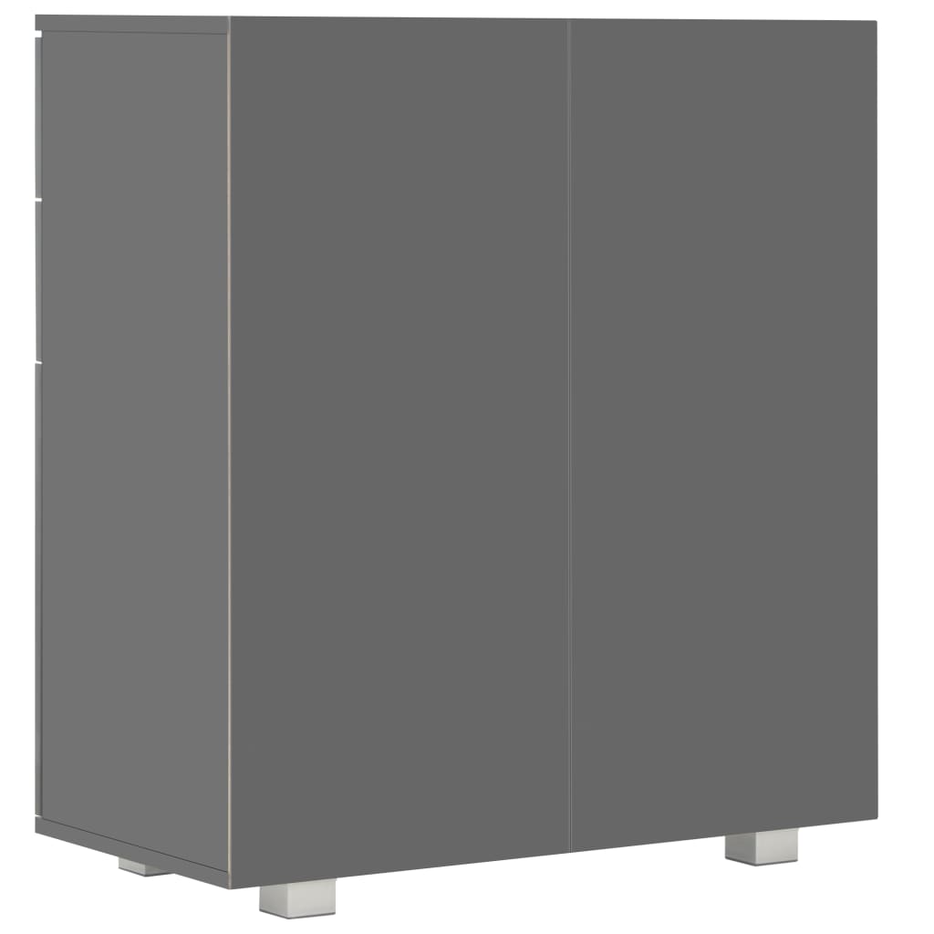 skænk 71x35x80 cm konstrueret træ grå højglans