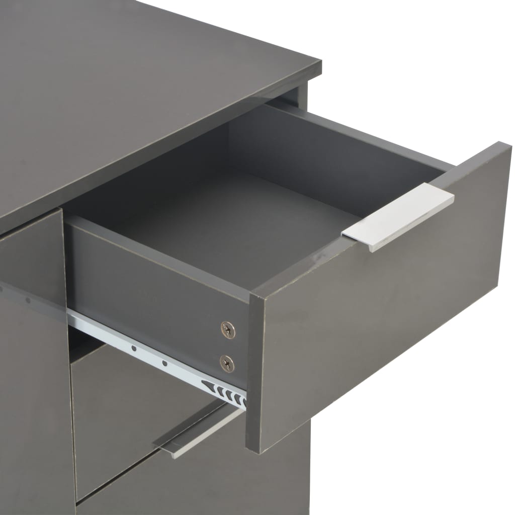 skænk 71x35x80 cm konstrueret træ grå højglans