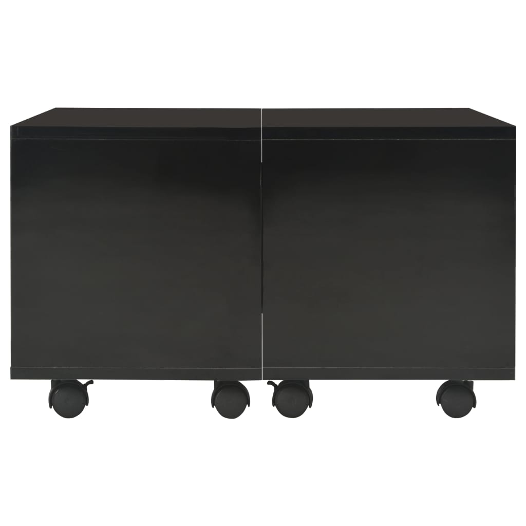 sofabord 60x60x35 cm konstrueret træ sort højglans