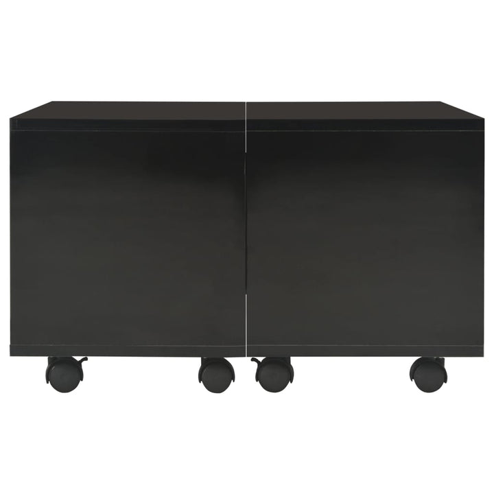 sofabord 60x60x35 cm konstrueret træ sort højglans