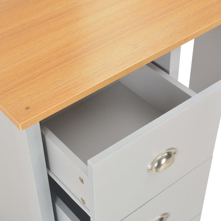 toiletbord med spejl og skammel 104x45x131 cm grå