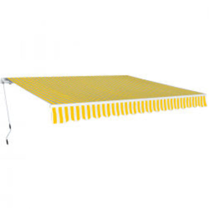 foldemarkise manuel betjening 600 cm gul/hvid