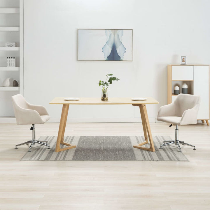 drejelige spisebordsstole 2 stk. stof cremefarvet