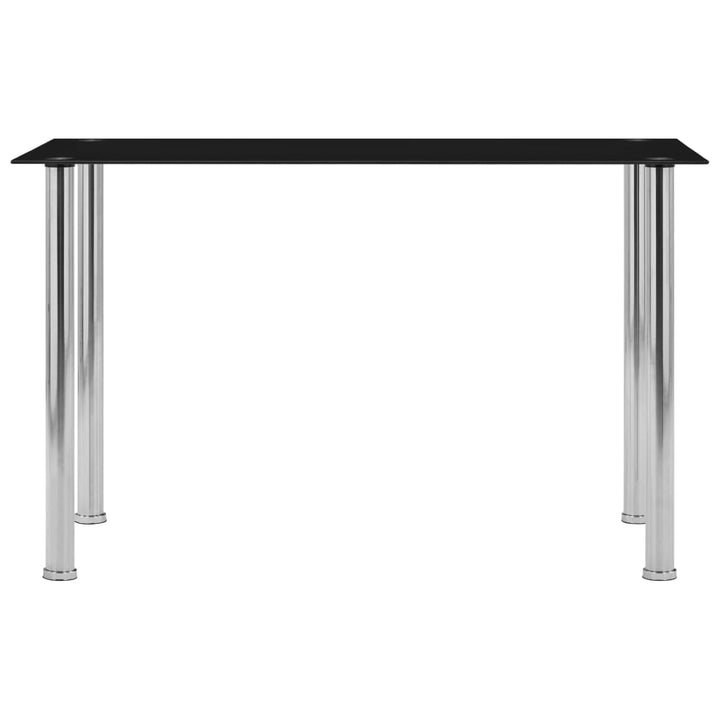 spisebord 120x60x75 cm hærdet glas sort