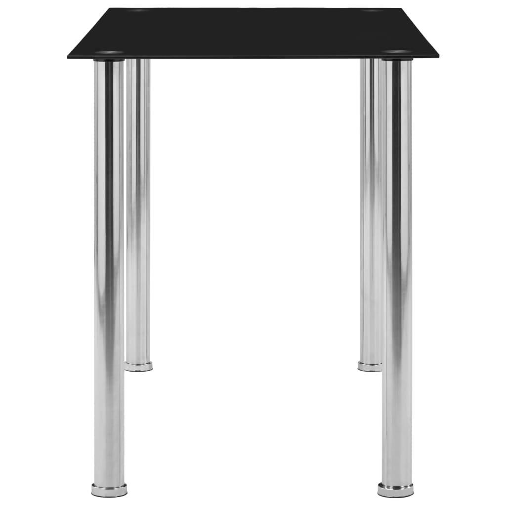 spisebord 120x60x75 cm hærdet glas sort