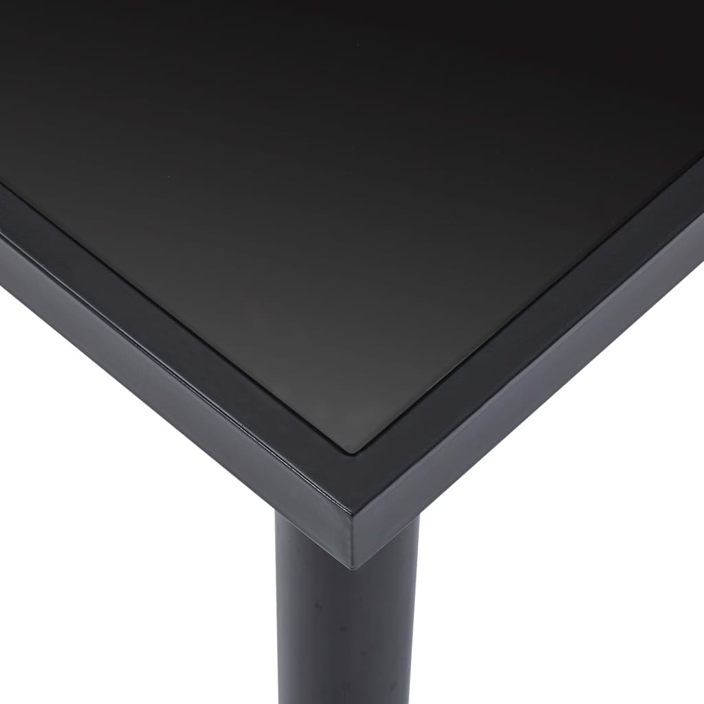 spisebord 140x70x75 cm hærdet glas sort