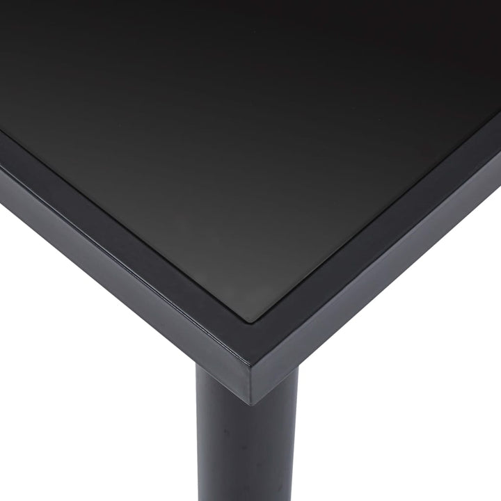 spisebord 140x70x75 cm hærdet glas sort