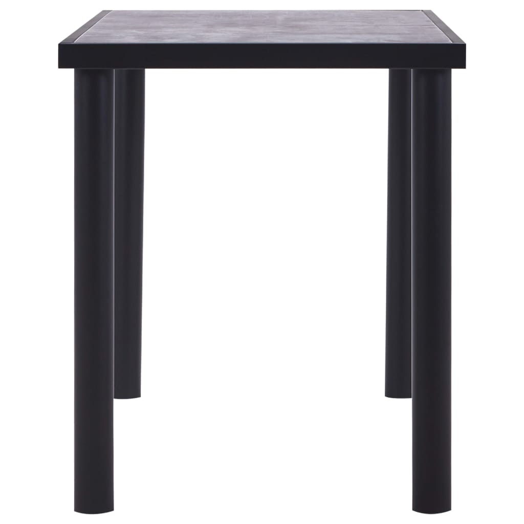 spisebord 120 x 60 x 75 cm MDF sort og betongrå