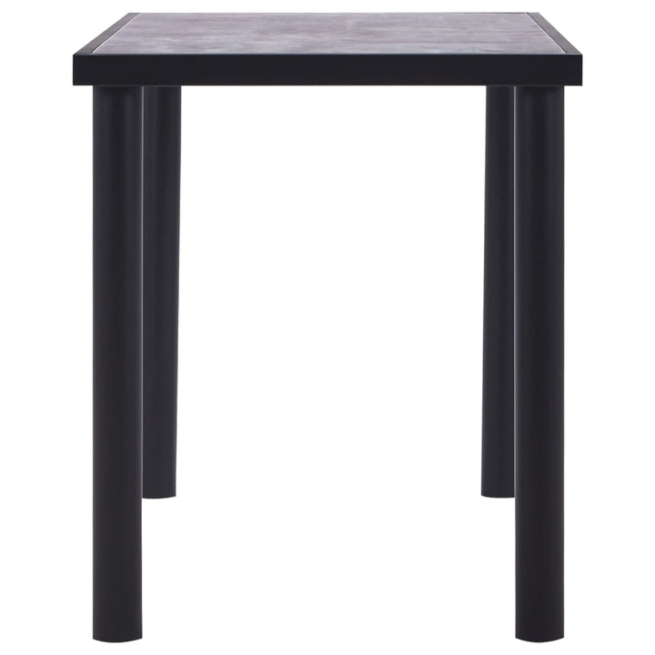 spisebord 120 x 60 x 75 cm MDF sort og betongrå