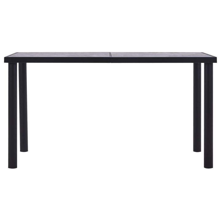 spisebord 140x70x75 cm MDF sort og betongrå