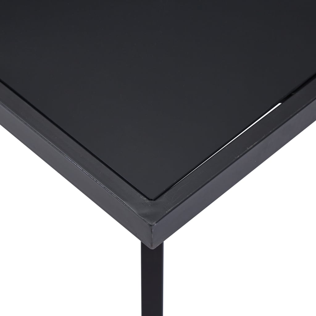spisebord 140x70x75 cm hærdet glas sort