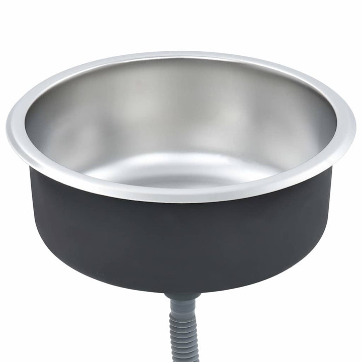 køkkenvask med strainer og vandlås rustfrit stål