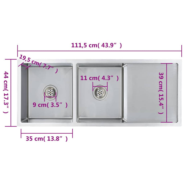 håndlavet køkkenvask rustfrit stål