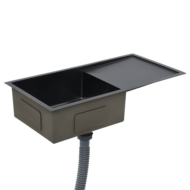 håndlavet køkkenvask rustfrit stål sort