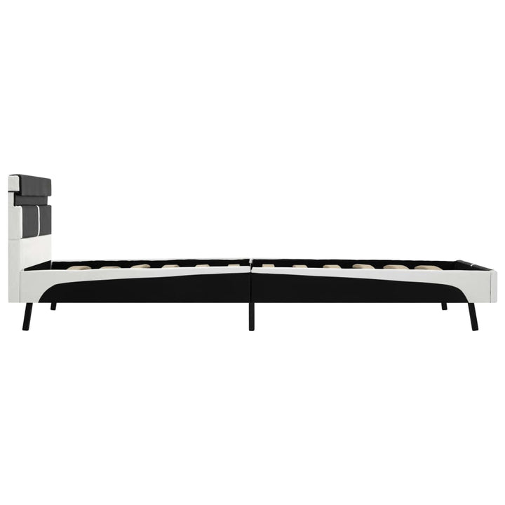 sengestel 90x200 cm LED kunstlæder sort