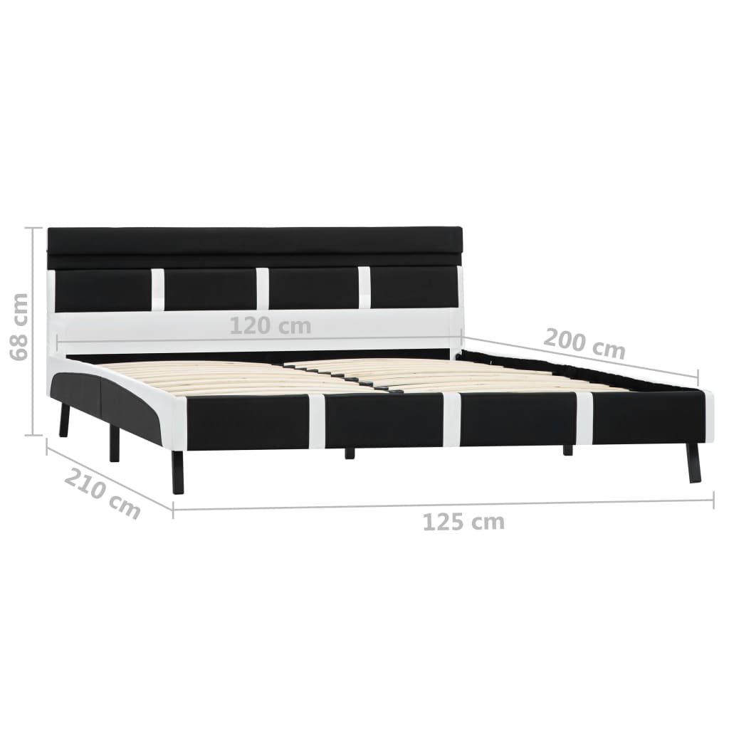 sengestel med LED 120x200 cm kunstlæder sort