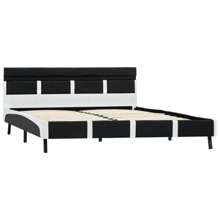 sengeramme med LED uden madras 140x200 cm kunstlæder sort