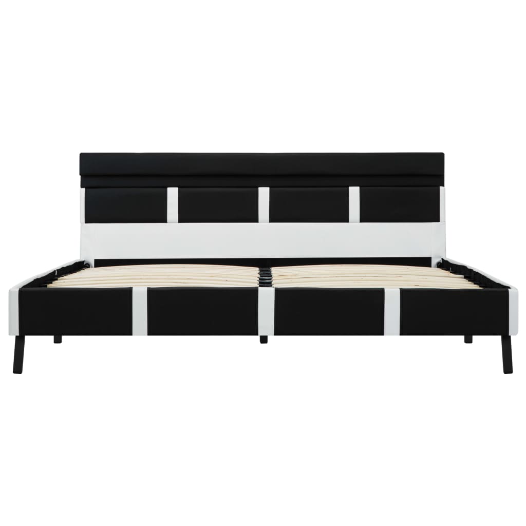sengeramme med LED uden madras 140x200 cm kunstlæder sort