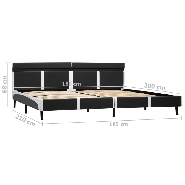 sengestel med LED 180x200 cm kunstlæder grå