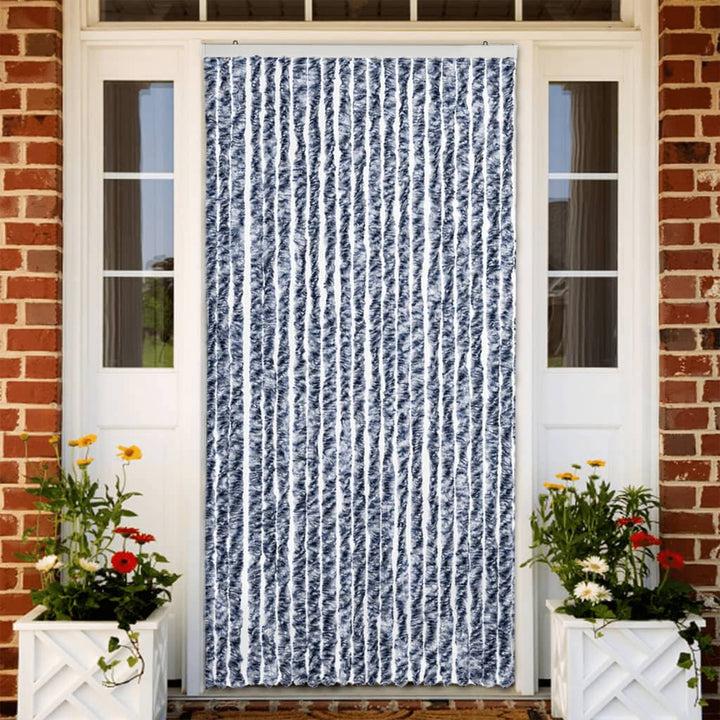 insektgardin 90 x 220 cm blå, hvid og sølvfarvet