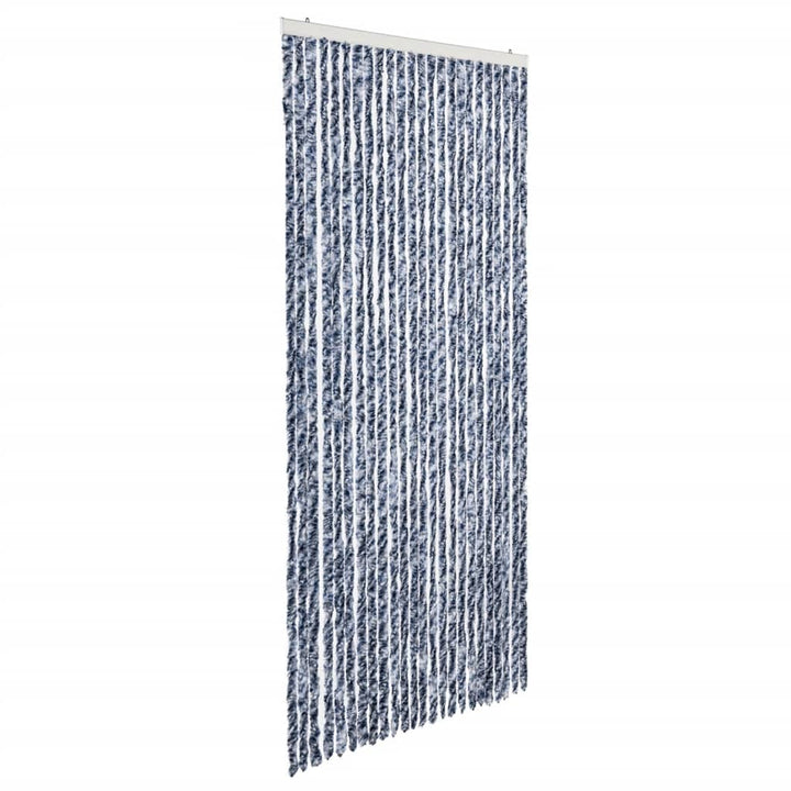 insektgardin 100 x 220 cm blå hvid og sølvfarvet