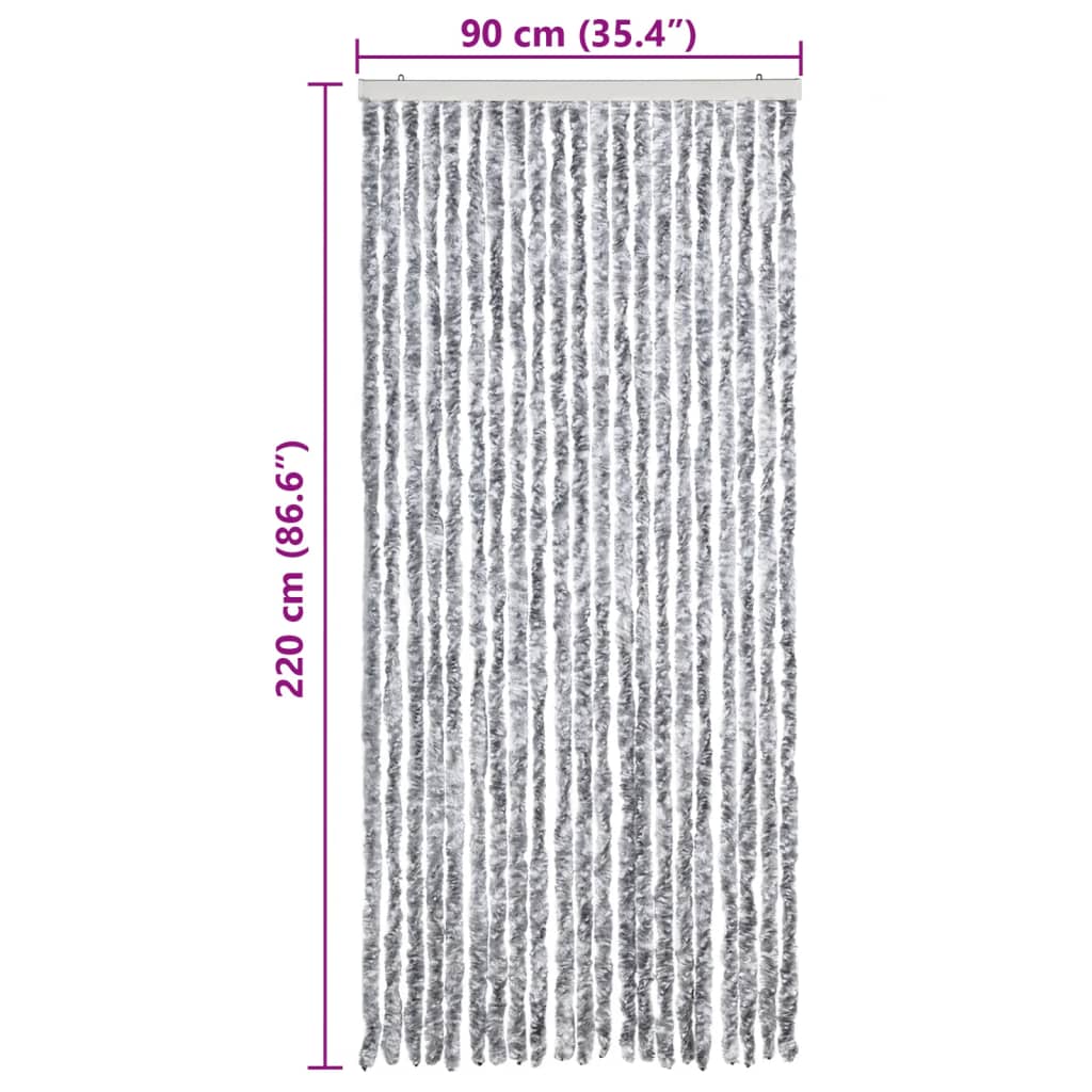 insektgardin 90 x 220 cm hvid og grå
