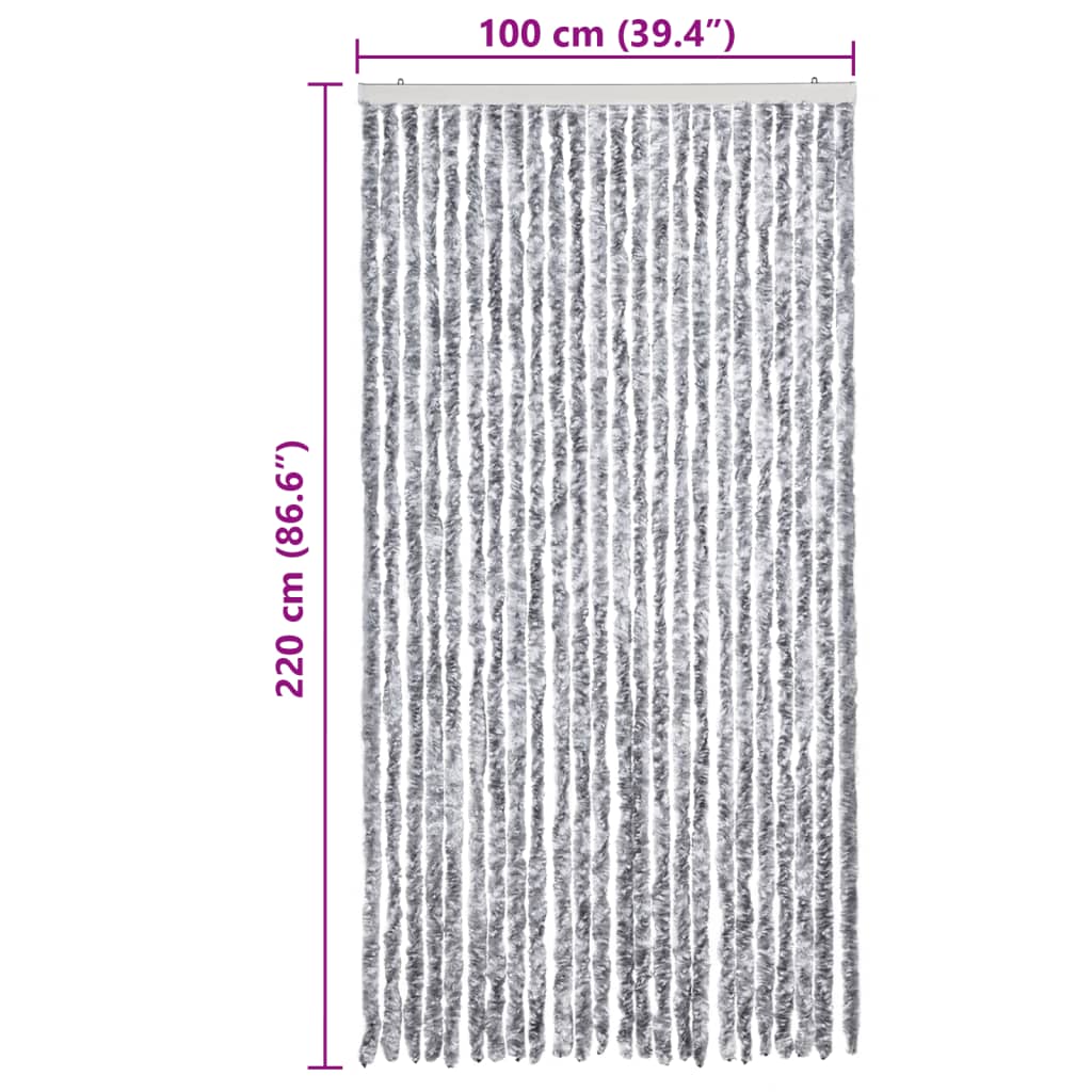 insektgardin 100 x 220 cm hvid og grå