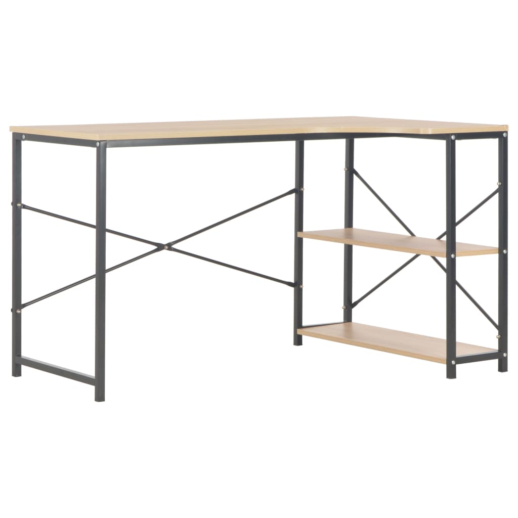 computerbord 120 x 72 x 70 cm sort og egetræsfarvet