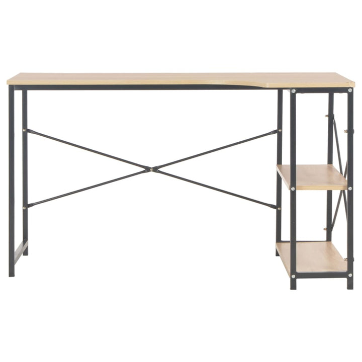 computerbord 120 x 72 x 70 cm sort og egetræsfarvet