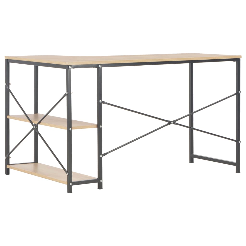 computerbord 120 x 72 x 70 cm sort og egetræsfarvet