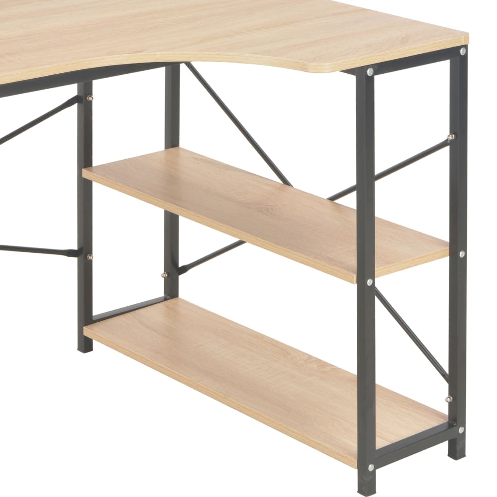 computerbord 120 x 72 x 70 cm sort og egetræsfarvet